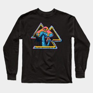 Psychedelic mushroom mountain climb Long Sleeve T-Shirt